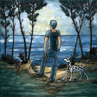 homme avec dalmatien