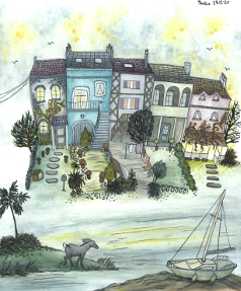 dessin de maisons mitoyennes