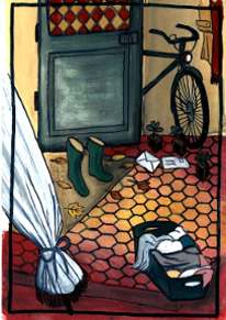 dessin d'un hall d'antrée de maison