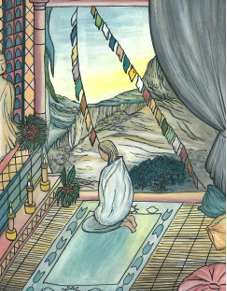 dessin d'une personne méditant